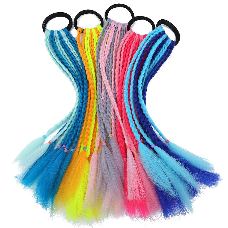 Children'S Wig Ponytail Dirty Braid Ponytail Hair Loop Short Three Braid Ponytai
