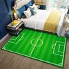 VIKAMA Kids Soccer Field Floor Mat Green Football Pitch Pattern Non Slip Washable Carpet Boy Bedroom Play Area Indoor Home Decor