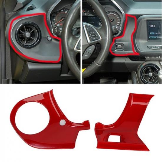 Red Center Console Dashboard Decor Panel Cover Trim for Chevrolet Camaro 2016+
