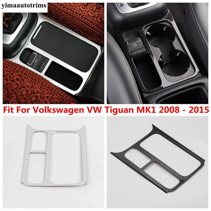 Car Central Control Water Cup Holder Frame Cover Trim Accessories Fit For VW Tiguan MK1 2008 2009 2010 2011 2012 2013 2014 2015