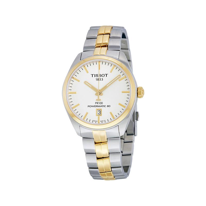 Tissot PR100 Collection Automatic Mechanical Movement Men's Watch 39mm White Dial Stainless Steel Case T101.407.22.031.00