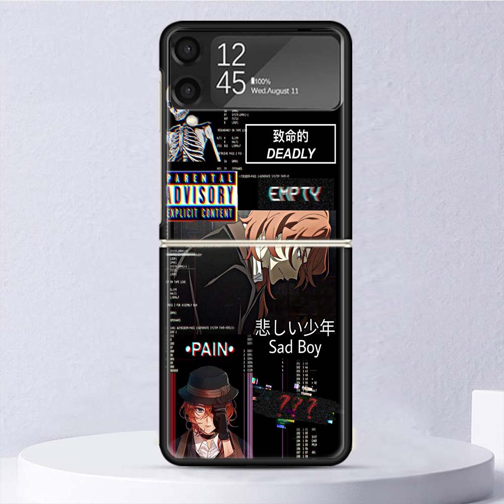 Bungo Stray Dogs Nakahara Chuuya Shockproof Case For Samsung Galaxy Z Flip 7 6 5 4 3 5G Phone Cover Z Flip3 Flip4 Flip5 Flip6 Fl