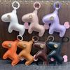 Trendy Brand Year of the Horse Genuine Leather Keychain Pendant - High-End Little Horse Charm for Bags & Clothing Accessories