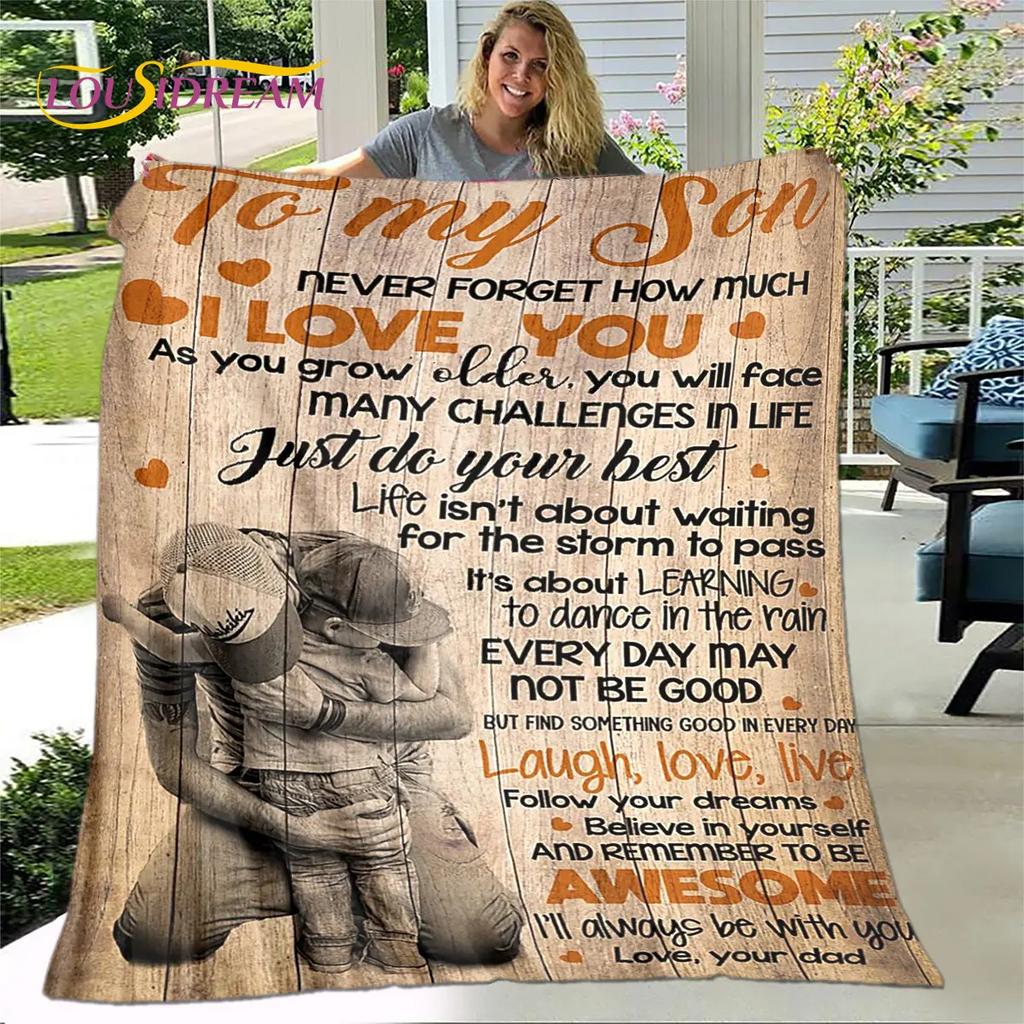To My Son Plush Lion Wolf Dragon Eagle Quilt Blanket,Flannel Blanket Throw Blanket for Living Room Bedroom Bed Sofa Gift for Son