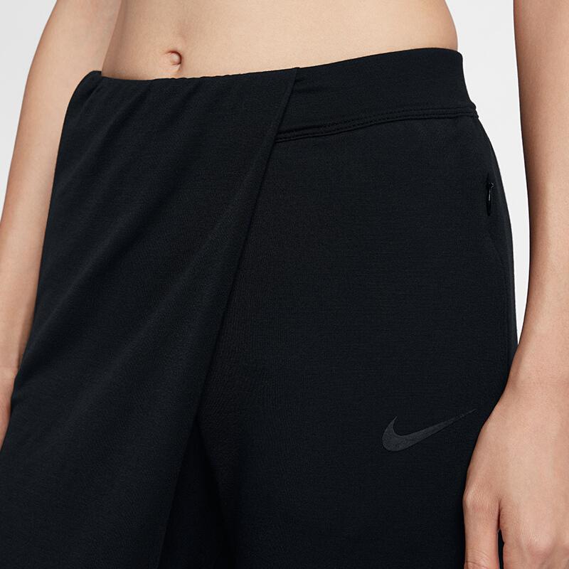 Nike Dri-Fit Sports Lifestyle Series Mid-Rise Versatile Comfortable Nine-Point Sports Trousers Women Bottoms Black 933437-010