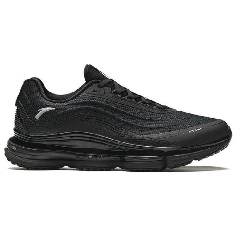 Anta Cushioned Wear-Resistant Breathable Coverage Low-Top Running Shoes Men's Black Sneakers