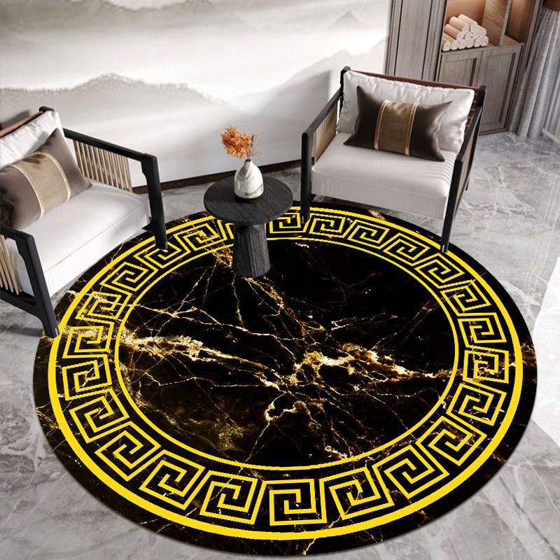 Nordic Home Luksusowe Dywany Salon Czarny Żółty Biały Geometryczny Styl Marmurowy Dekor Dywaniki Sypialnia Zmywalne Maty Podłogowe do Sypialni