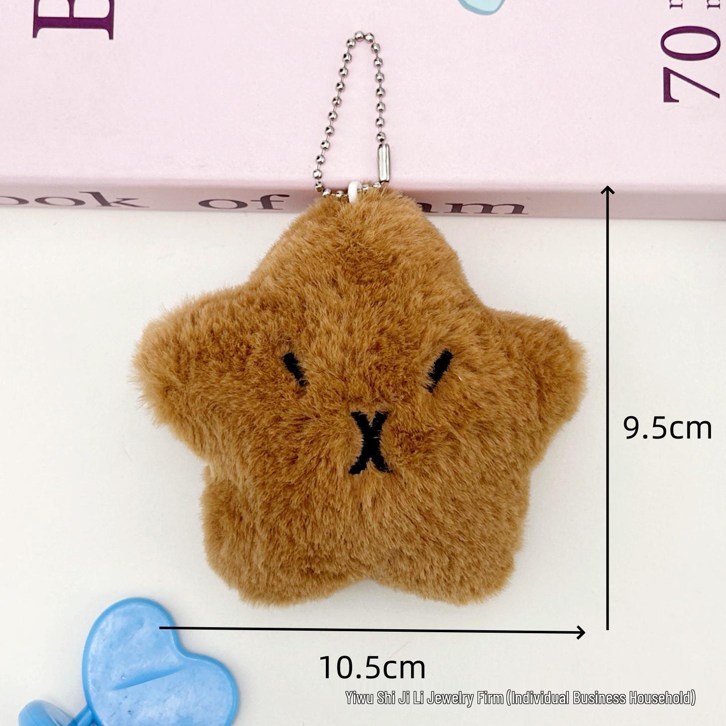 Cartoon Capybara Star Squeaky Pendant - Adorable Capybara Plush Bag Charm