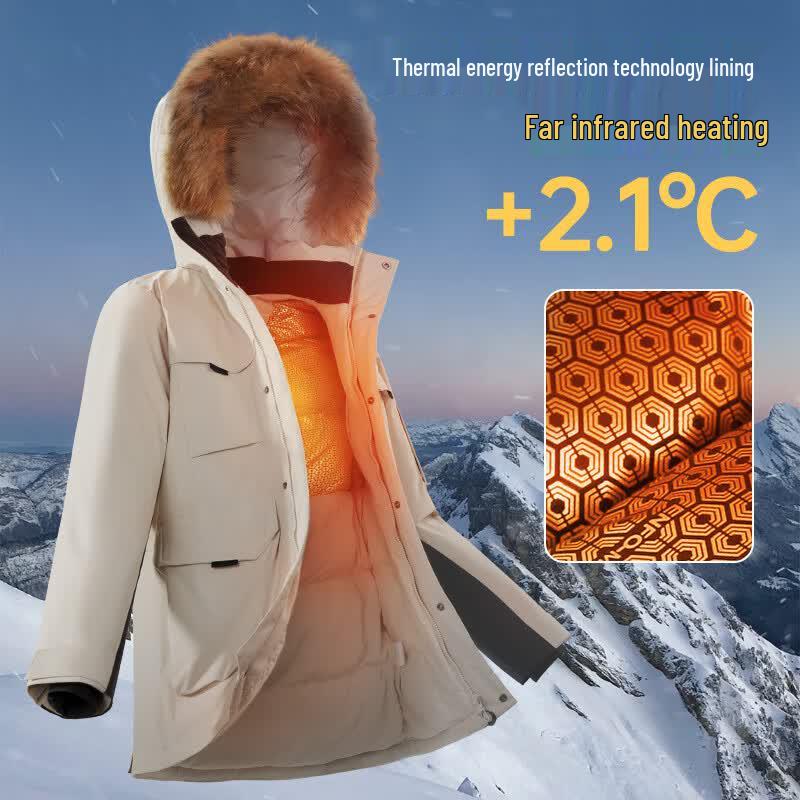 Camel Winter Outdoor Hooded Down Parka