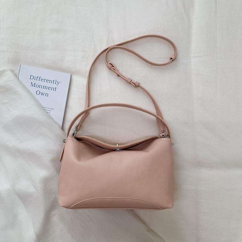 Faux Leather Shoulder Bag Solid Color Women Fashion Crossbody Bag