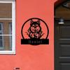 Wolf Metal Wall Art Rustic Home Decor Personalized Sign for Garage Man Cave Gift
