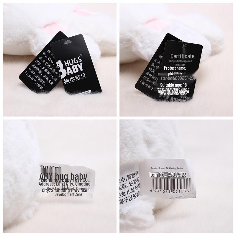 Hug Baby Genuine Plush Waving Rabbit Toy - Creative Jointed Healing Doll Gift