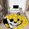 1pc Puzzle Skull Chair Carpet for Office, Round Non Slip Durable Large Size Office Carpet, Suitable for Office