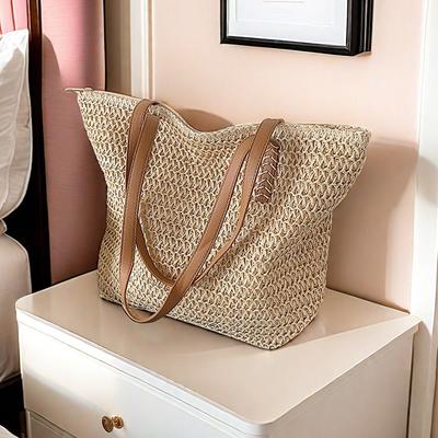 Casual Large-capacity Woven Mori Handbag Summer Beach Straw Bag Shoulder Underarm Tote Bag