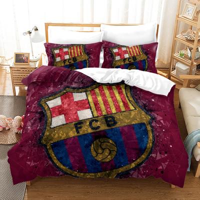 Football Team Logo Sports Printing Quilt Cover Pillowcase 3D Digital Printing Three-Piece Set