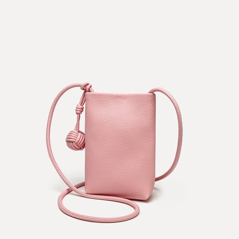 

Put Your Mobile Phone In A Small Bag Mini Cross-body Cute Fresh Macaron Vertical Key Change рожевий