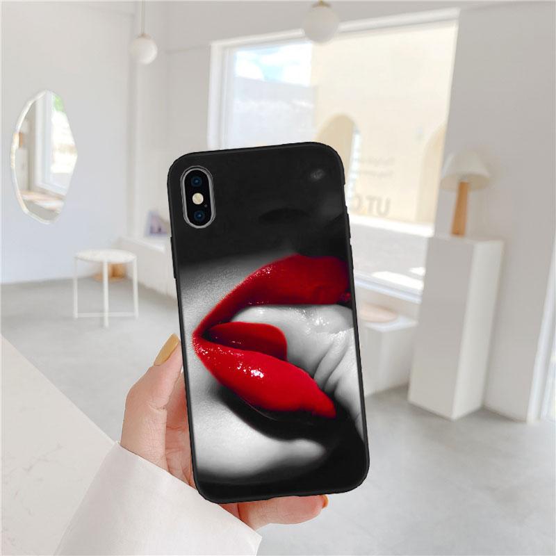 Sexy red lips New High-End Shell Phone Case for iPhone SE X XS XR 16E 11 17 Pro Max 8 7 6 6s Plus