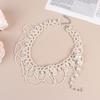 White Beaded Headdress French Style Pearl Bridal Headwear Wedding Elegant Hair Jewelry Photography Accessories