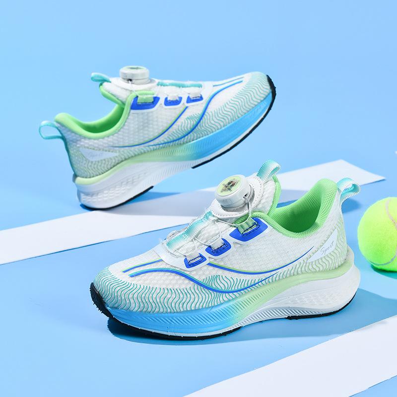 

Детская обувь Спортивная обувь для мальчиков Весенне-осенняя дышащая сетчатая нескользящая амортизирующая обувь для бега Большие детские карбоновые пластины 40