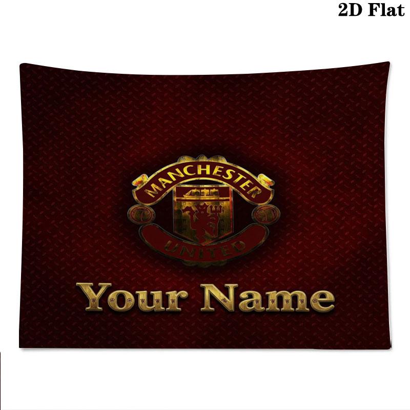 Manchester United F Custom Name Wall Tapestry Aesthetic Wall Hanging Printed Fabric Blanket Decorative Tapestries for Bedroom Living Room Home Decor