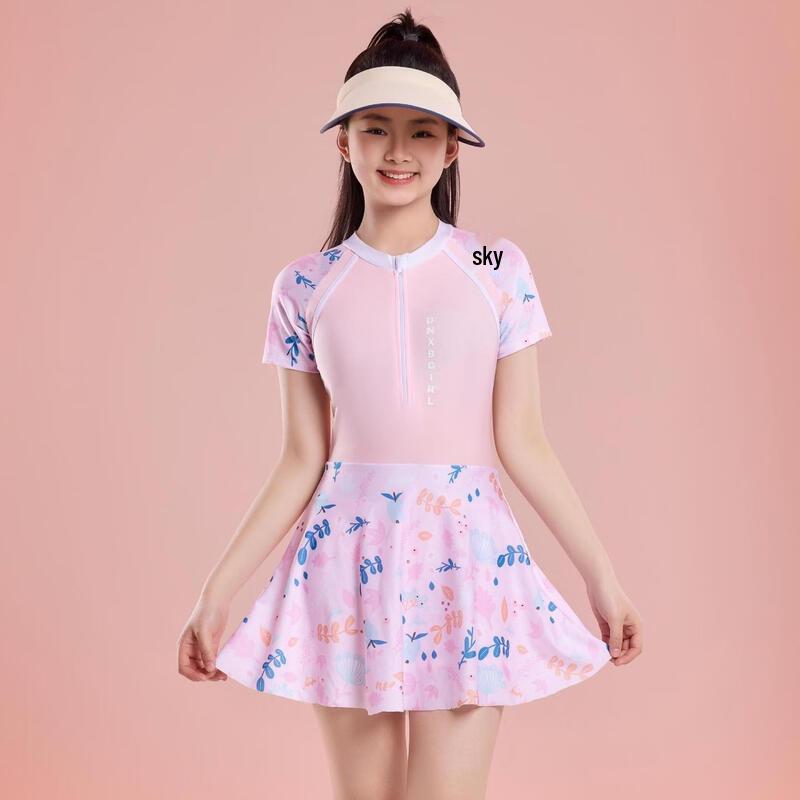 Junwen Girls' Summer Athletic One-Piece Swimsuit