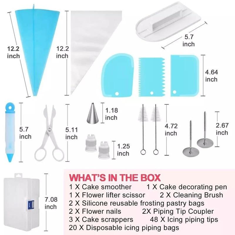 82pcs/sets Cream Cake Decorating Pastry Baking Accessories Nozzle Stainless Decorating Mouth Cream Scraper Cake Baking Tools