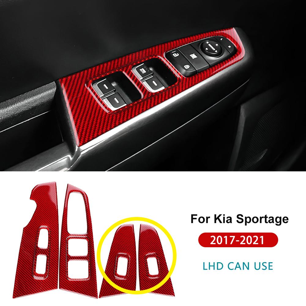 Real Soft Carbon Fiber Sticker For Kia Sportage 2017 2018 2019 2020 2025 LHD RHD Car Front Rear Door Window Llift Panel Trim