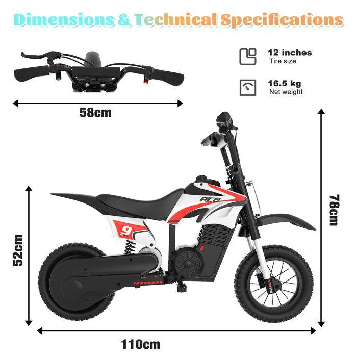 Moto elettrica per bambini - RCB - R9X PRO - 350W - Batteria 36V 5.2Ah - 3 velocità