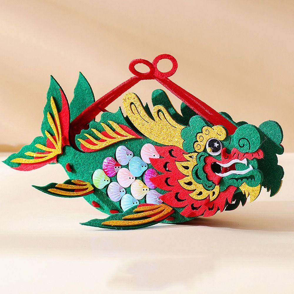 Non-Woven Fabric Dragon Boat Festival Fish Lantern Chinese Style Fish Shape Storage Basket DIY