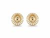 Women's 585 Gold Earrings, Round, Openwork, On a Stud, As a Gift