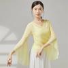 Elegant Chinese Folk Dancewear Sheer Mesh Mesh Top Breathable Classical Dance Top  Women Dancewear
