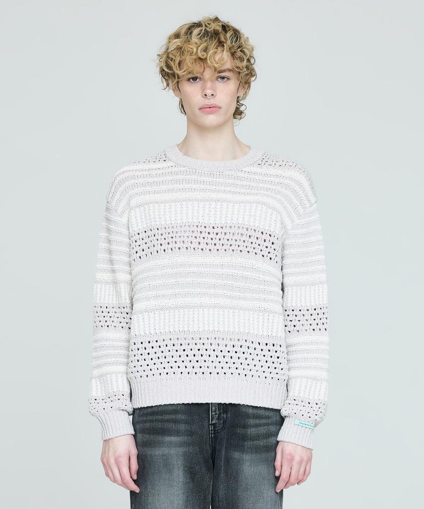 INSTANTFUNK Men'S Color Block Knit - Light Gray