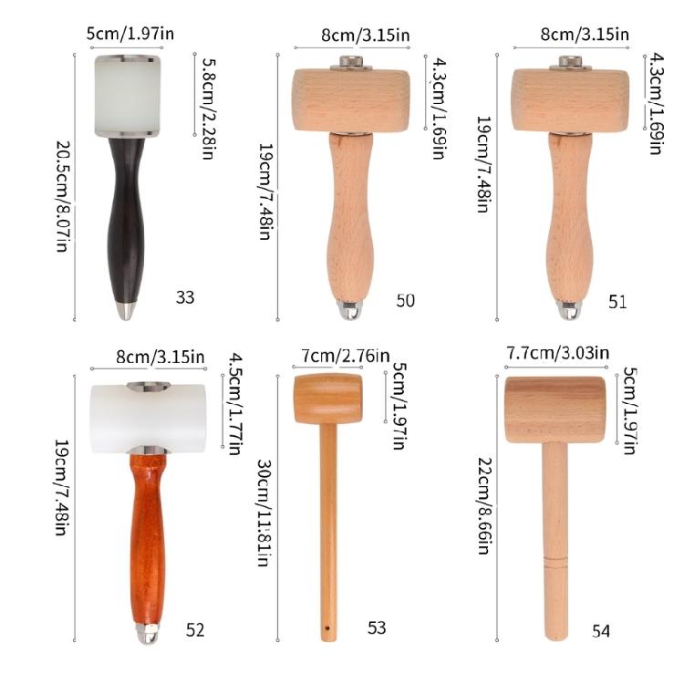 Leathercraft Mallet with Wood/Plastic/Metal Handle for DIY Sewing Cowhides Tools