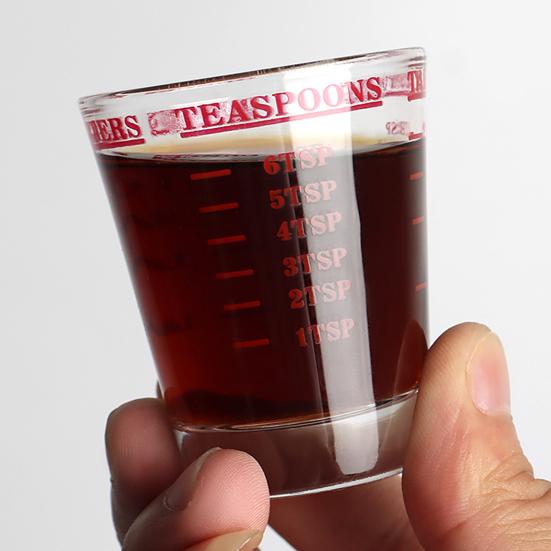 Shot Glass Measuring Cups Espresso Jigger with Scale Heavy Glass Cups for Kitchen Bar Accessories Baking Cooking