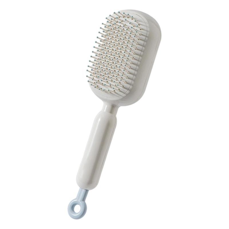

Soft Cushion Design Retractable Cushion Massage Comb SelfCleaning Brush Waterproof ABS Hairbrush For Travel Home Use белый