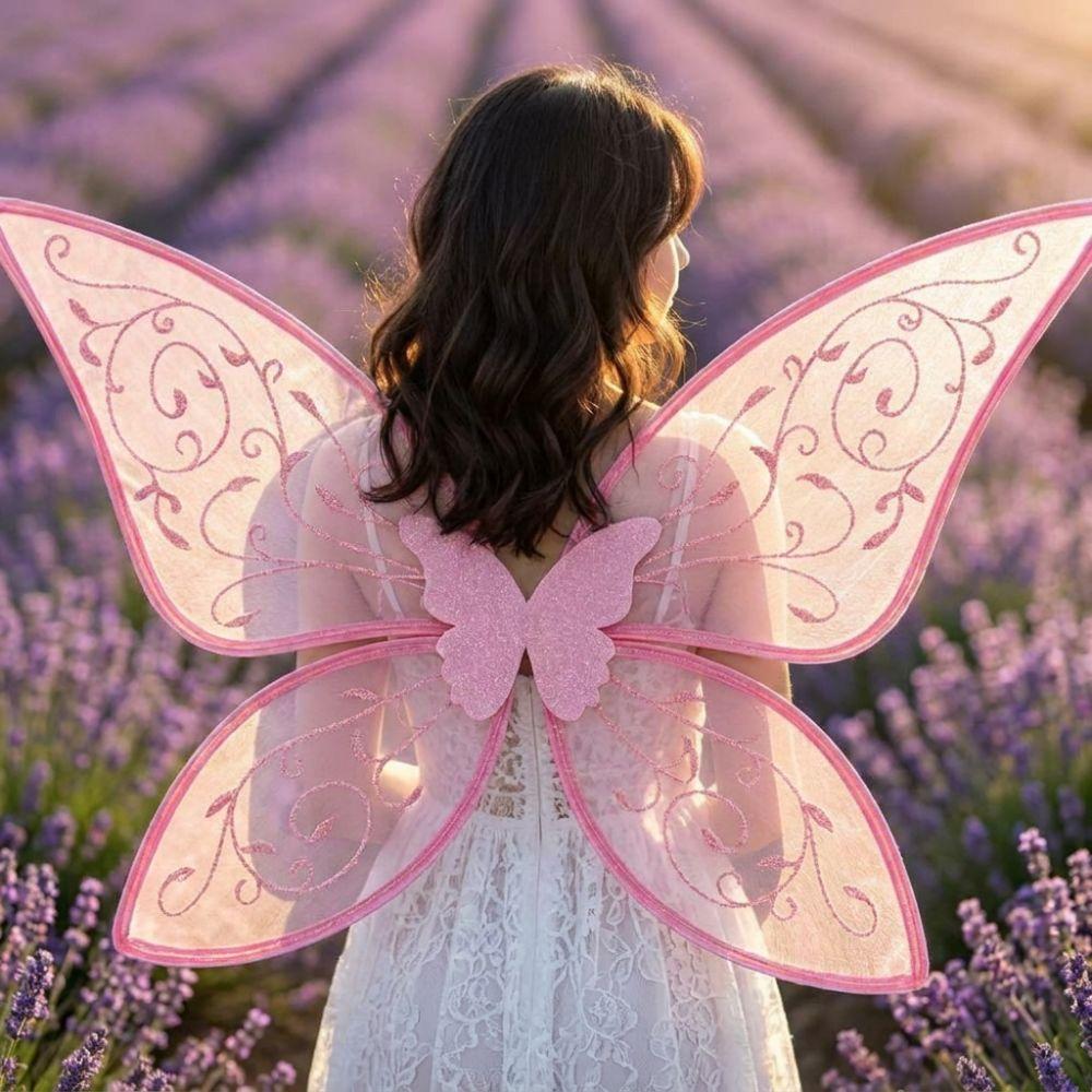 Handmade Craft Fairy Butterfly Wings Organza Cosplay Elf Wings Kids Party Wings  Halloween Party