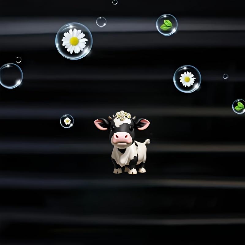 1PC Cute cow acrylic flat suitable for car air vents, aromatherapy clip, car interior decoration