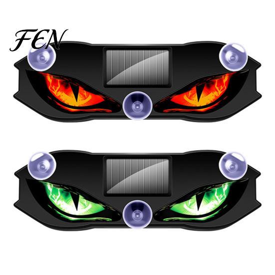 Universal Car Lighting Kit Solar Devil Eyes Light for Windshield, Window Warning Sign with Three Smart Modes, Automotive Ambient Kits LED Digital