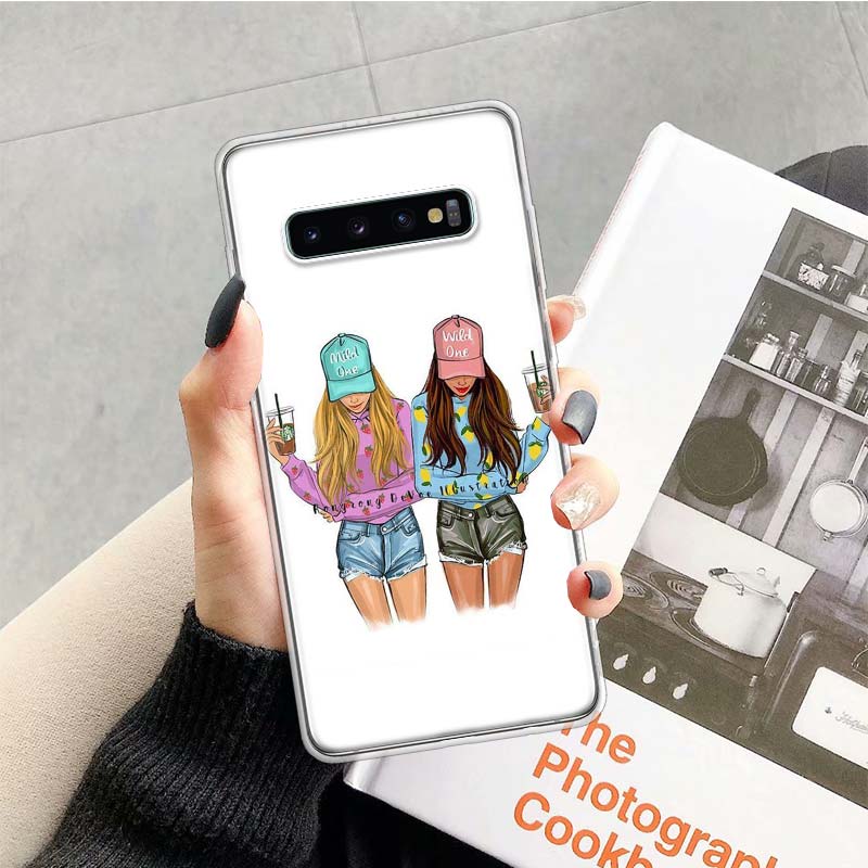 Best Friends BFF Matching Phone Case for Samsung Galaxy A52 A51 A50S A12 A22 A32 A72 A10S A30S A31 A71 Note 20 Ultra 10 Plus S10