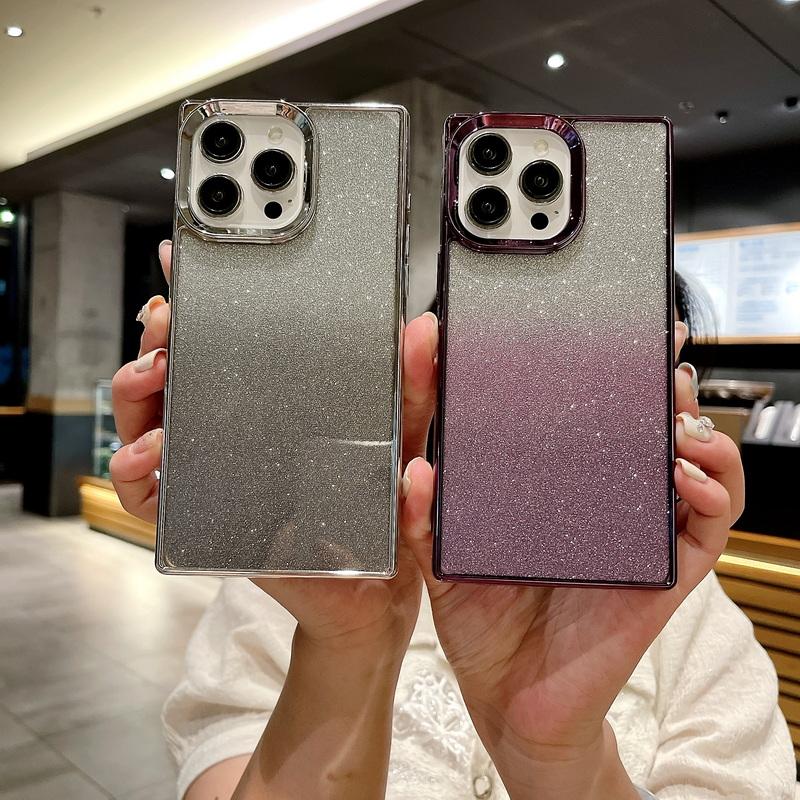 

Для iPhone 16 15 14 Pro Max Plus 13 12 Pro Max 11 Покрытие Блестящий Мягкий TPU Прозрачный Противоударный Чехол iPhone 15 чёрный