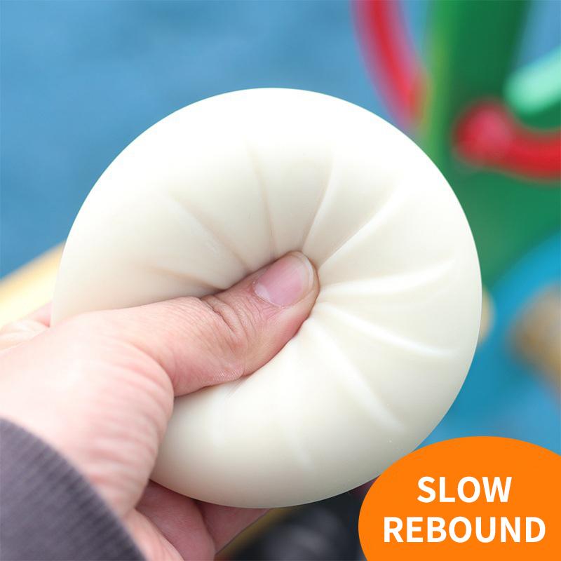 [J] Steamed Stuff Bun Anti-Stress Ball Fidgets Toy Dumpling Squishies Soft Slowing Rebound Foam Toy Ultra-Soft Decompression