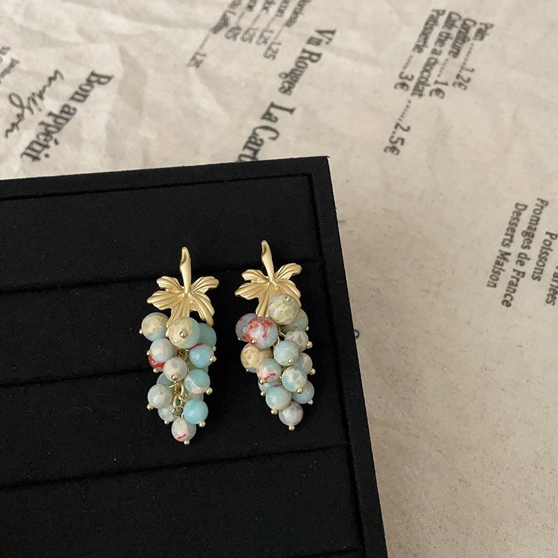 

Серьги-гвоздики в стиле ретро с виноградом, женские, легкие, роскошные, модные, стильные, индивидуальные, темпераментные, универсальные серьги