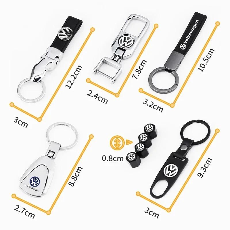 Metal Leather Car Keychain Key Ring Badge Accessories For Volkswagen Golf-5 6 7 MK6 Jetta Lavida Polo Tiguan Passat B5 B6 B7