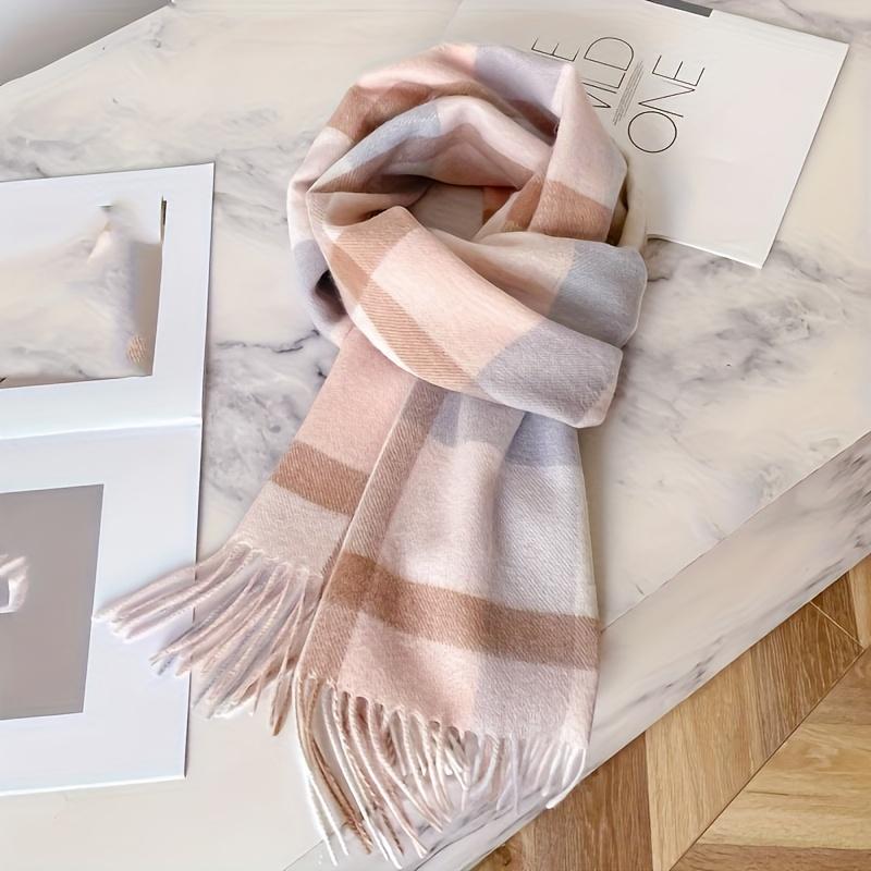 British Classic Australian Scarf - Vintage Striped Winter Warmth Windproof  Scarf for Men and Women,Tassel Edges, Soft Texture