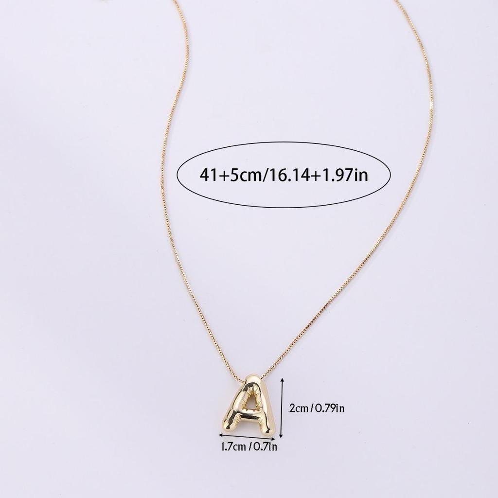 18K Gold-Plated Smooth Letter Pendant Necklace - Unique & Versatile Design