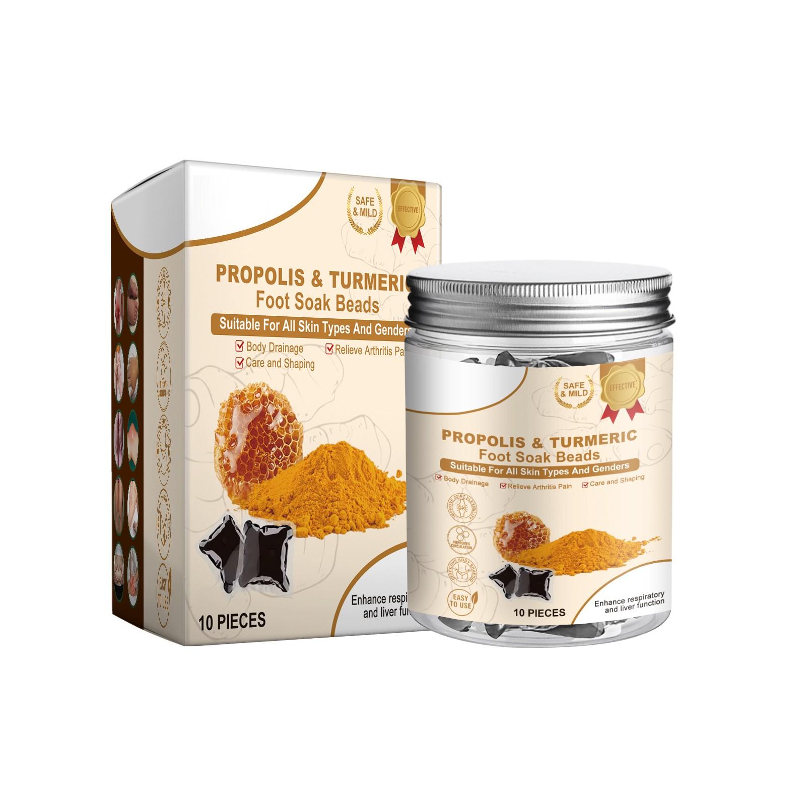 

PropolisTurmeric Foot Soak Beads;Body Care Foot Soaking Beads; Bee Foot Slimming Massage Beads One Size