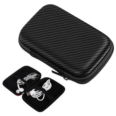 Multifunctional Gadget Mobile Business Dustproof and Ideal for Storing Chargers and Earphones Case, Case, Black/Carbon Fiber/Gray, Portable, Travel,