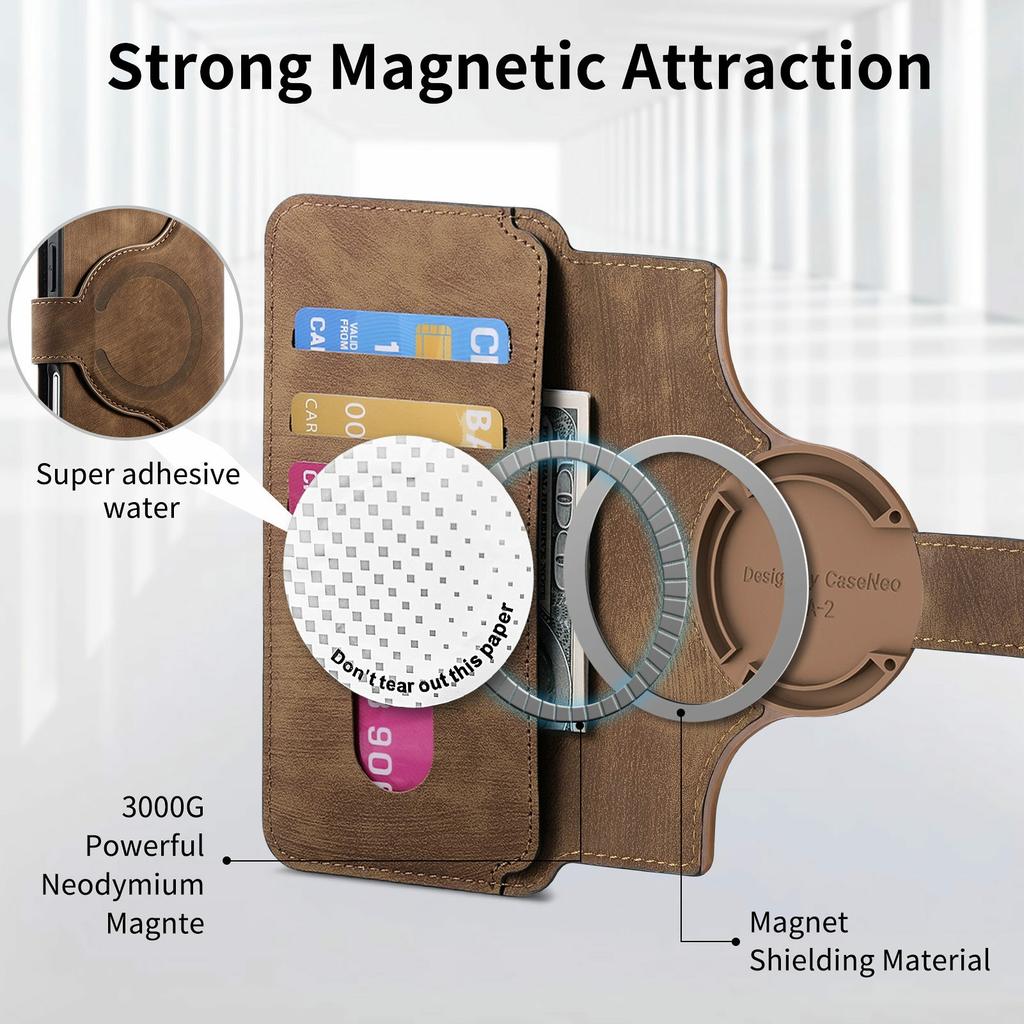 CASENEO MW-03 For iPhone 17 Pro Case with Detachable Wallet Leather + TPU Phone Cover