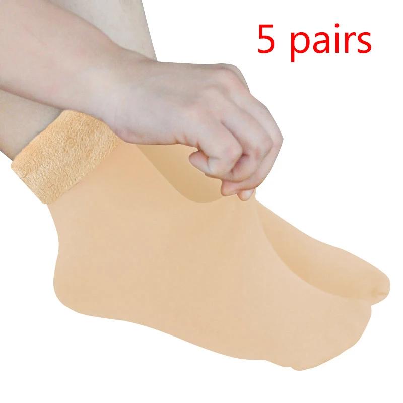 New velvet women winter warm thicken thermal socks soft casual solid color sock wool cashmere home snow boots floor sock 1pairs