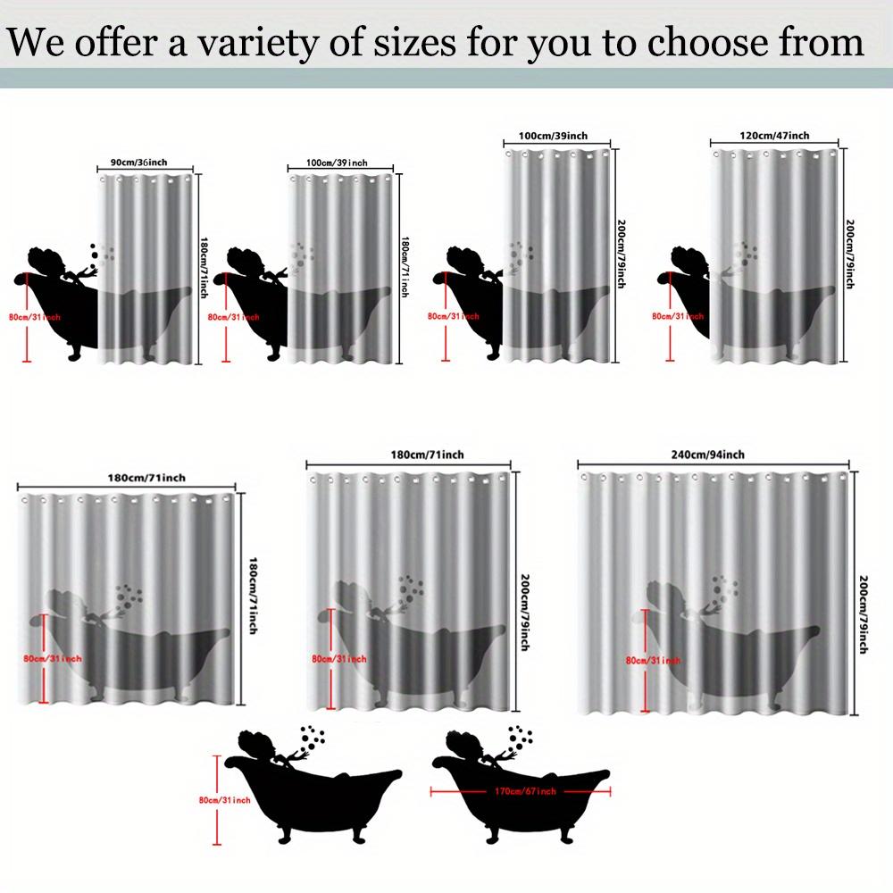 1pc Gray Flower and Watercolor Floral Pattern Fresh Artistic Style Printed Shower Curtain with Plastic Hooks Suitable for Home